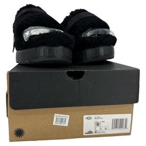 Ugg Fluffita sandal Size 8 Black Slip on Flatform indoor outdoor womens shoes